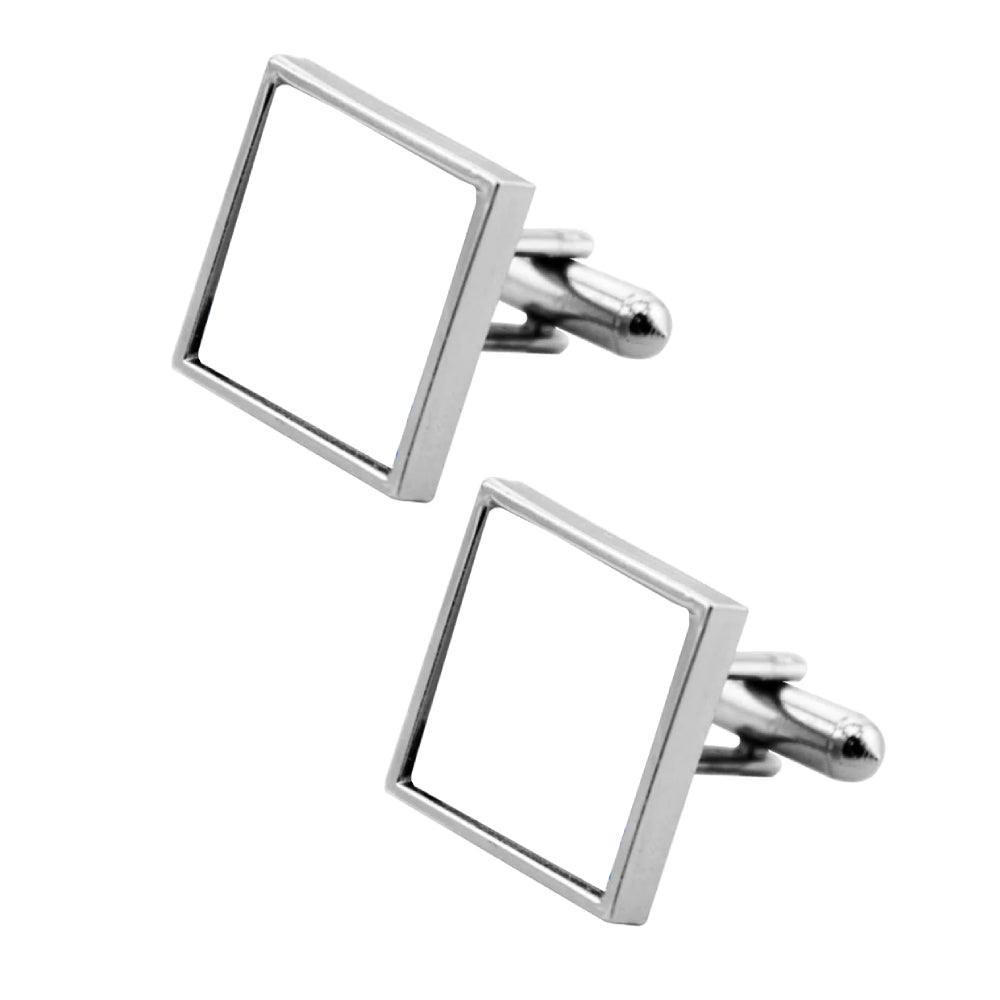 Cufflinks - Chrome - Square - Longforte Trading Ltd