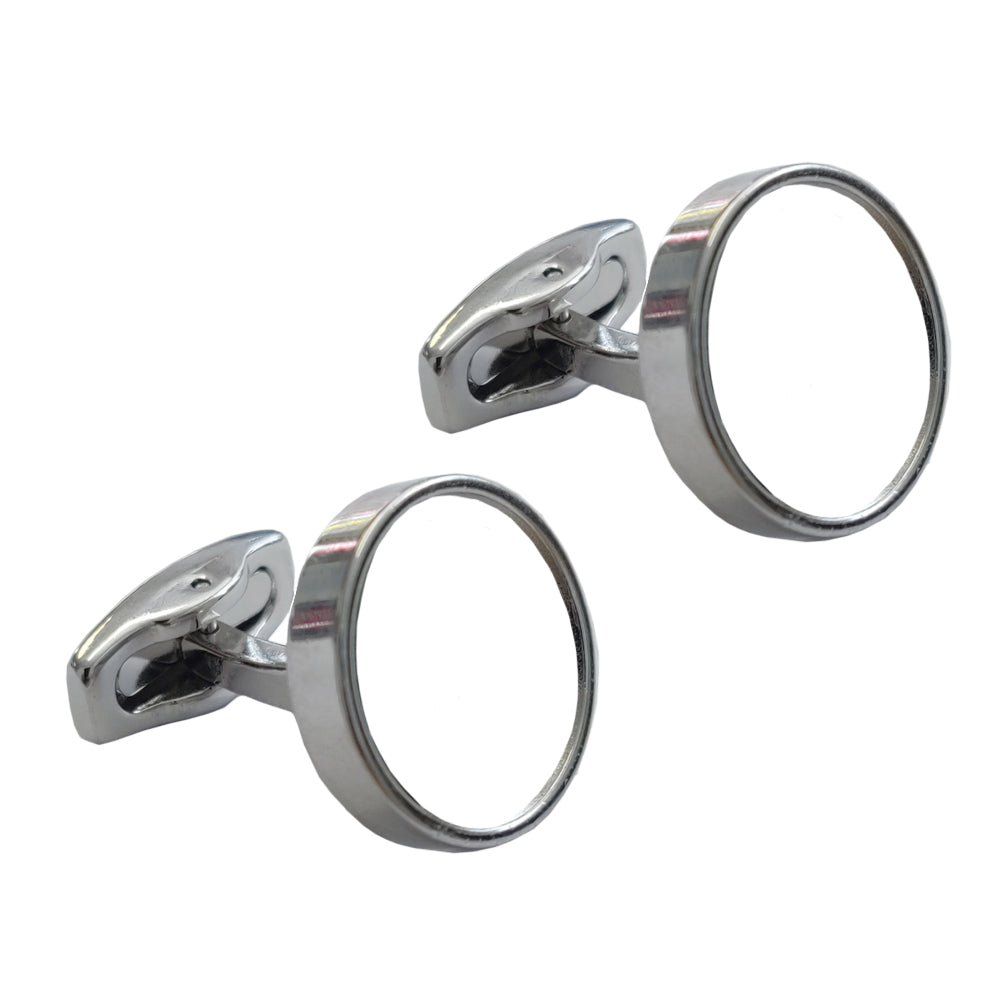 Cufflinks - PREMIER Range - Chrome - Round - Longforte Trading Ltd
