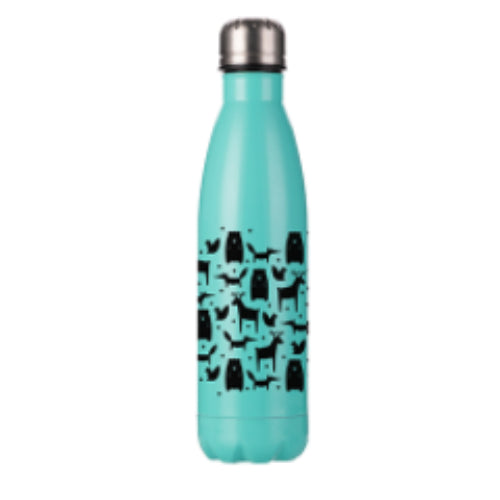Wholesale Carton - 50 x Bowling Double Walled Stainless Steel Water Bottle - COLOURED - 500ml - Aqua