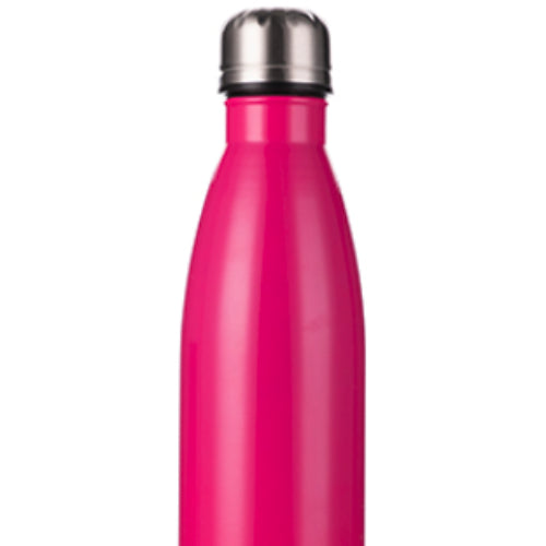 CARTON COMPLET - 50 x Bouteille d'eau Bowling à double paroi en acier inoxydable - COULEUR - 500 ml - ROSE ROUGE
