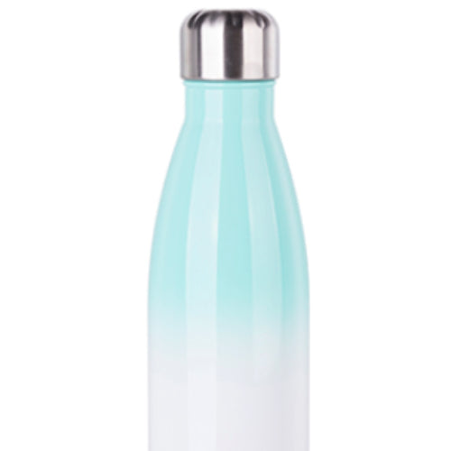 CARTON COMPLET - 50 x Bouteille d'eau Bowling à double paroi en acier inoxydable - GRADIENT - Bowling - 500 ml - Vert menthe/Blanc