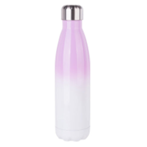 CARTON COMPLET - 50 x Bouteille d'eau Bowling à double paroi en acier inoxydable - GRADIENT - 500 ml - Violet/Blanc