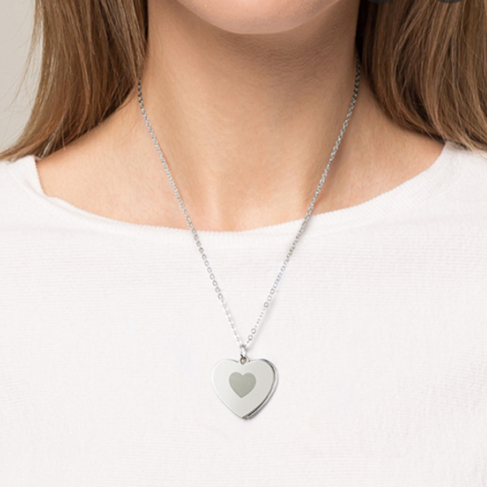 Sublimation Heart Locket Necklace with Hidden Photo
