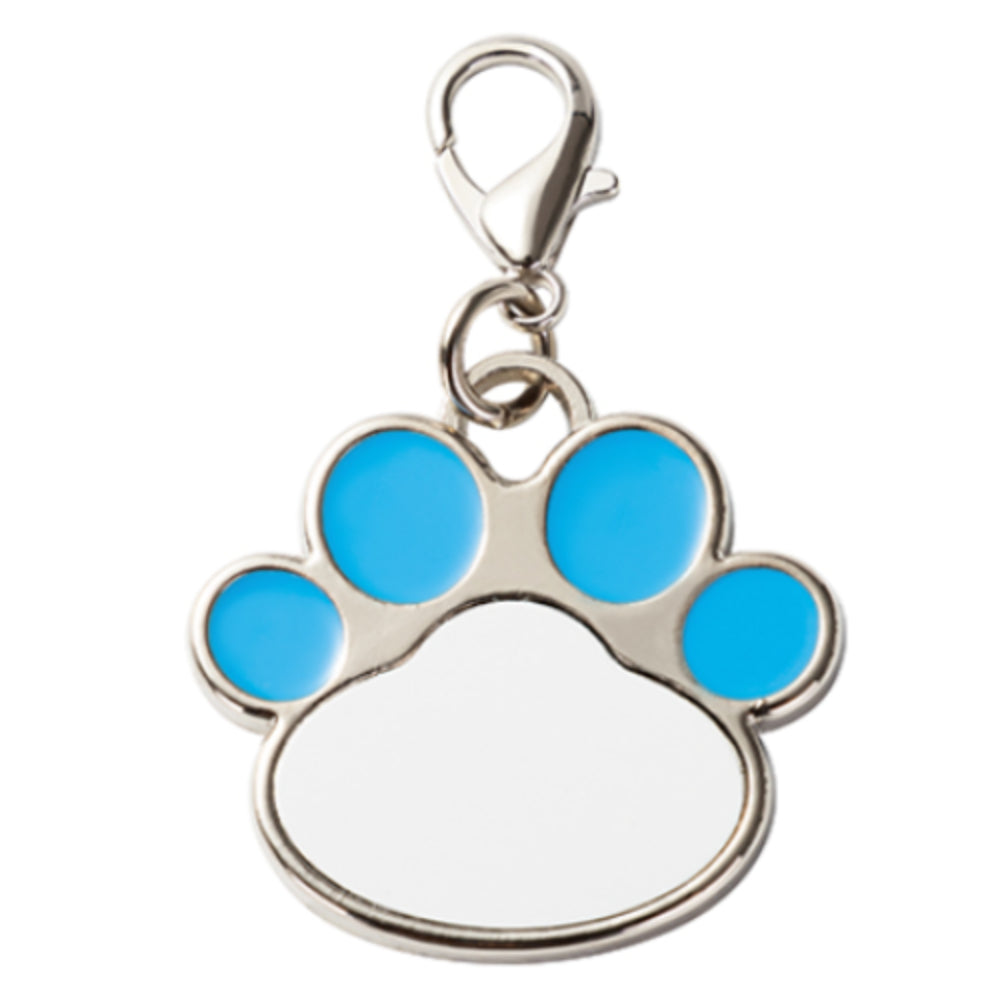 Dog Tag -  Foot Print Shaped Tag with Blue Edge