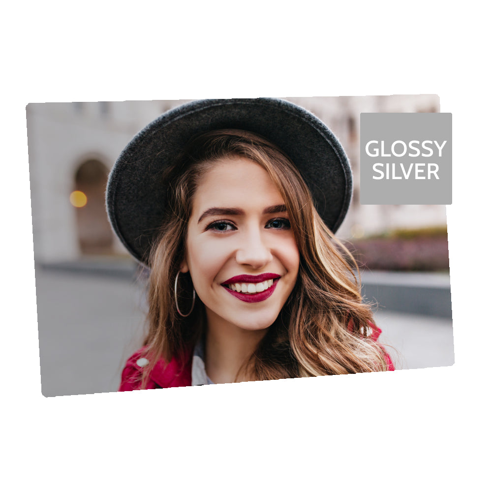 Ultra HD GLOSS SILVER 1.15mm Aluminium Sheets - 6" x 7.8" (15cm x 20cm) - Longforte Trading Ltd