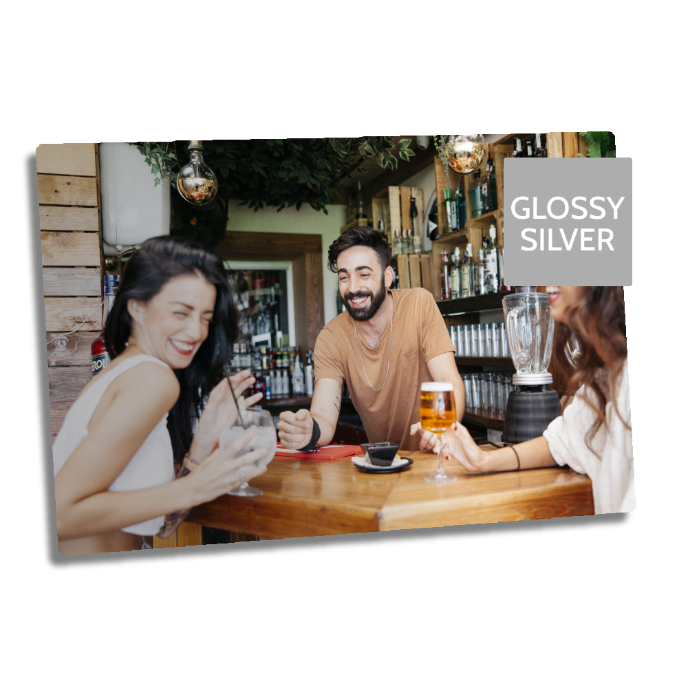 Ultra HD GLOSS SILVER 1.15mm Aluminium Sheets - 8" x 10" (20.3cm x 25.4cm) - Longforte Trading Ltd