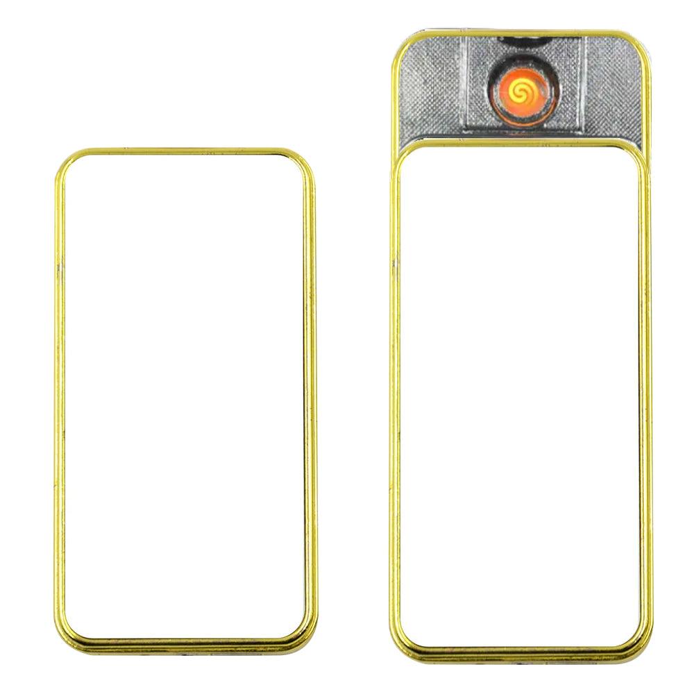 Lighter - USB Chargeable Electric Lighter with 2 Printable Inserts - Gold