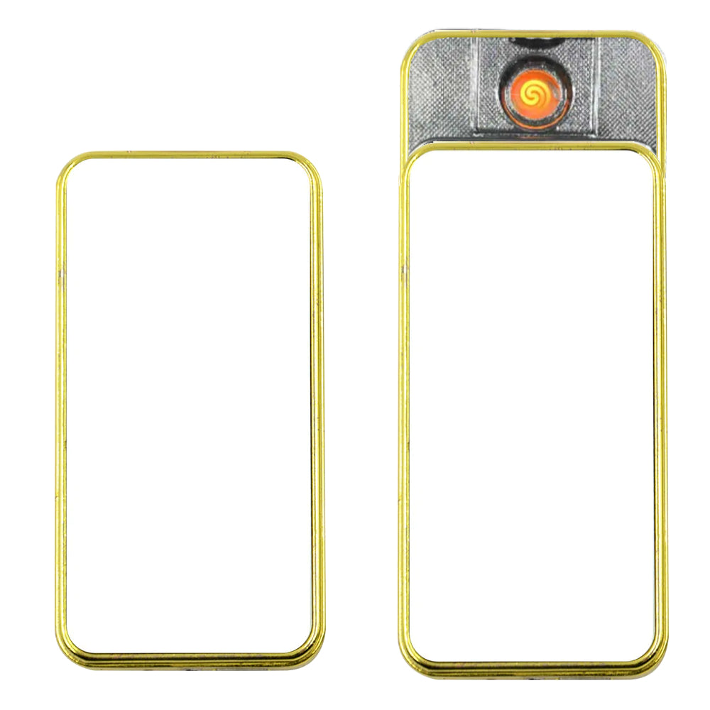 Wholesale Carton - 50 x USB Chargeable Electric Lighters with 2 Printable Inserts - Gold