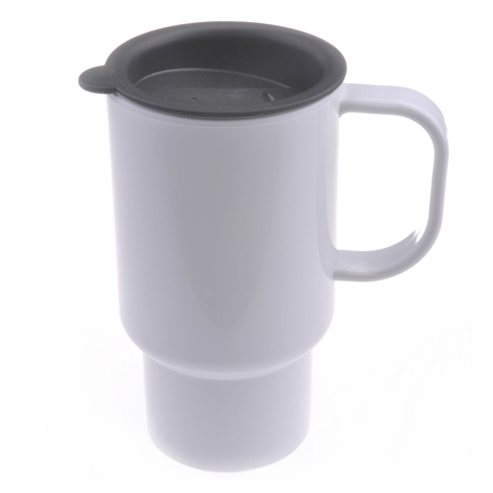 Sublimation Polymer Travel Mug with Black Lid - 18oz