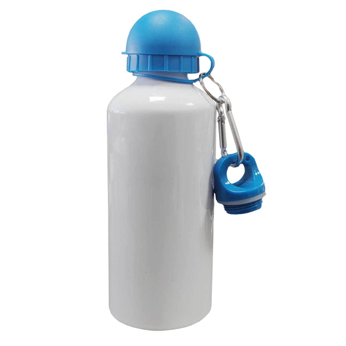 CARTON COMPLET - 60 x Bouteilles d'eau - Deux couvercles COULEURS (BLEU) - 600 ml