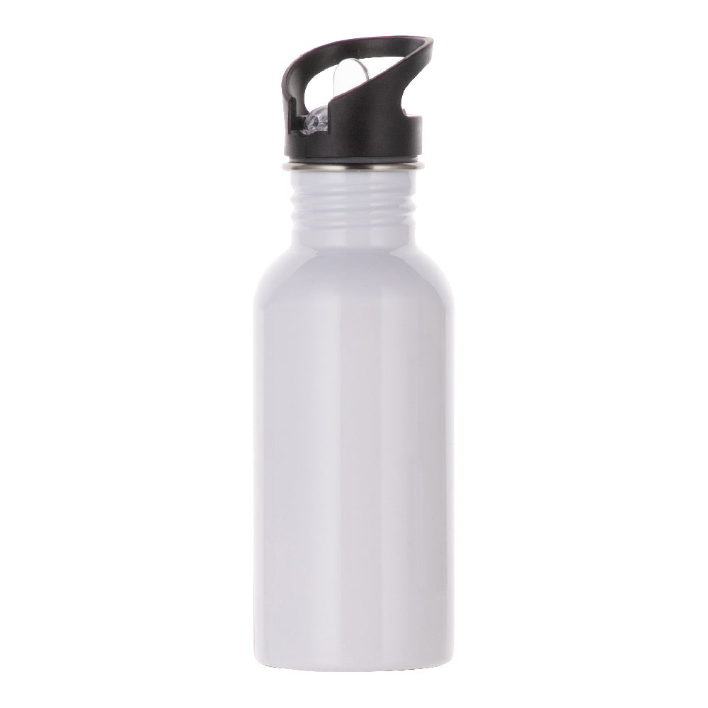 FULL CARTON - 60 x Water Bottles - WHITE - Integrated Straw - 600ml