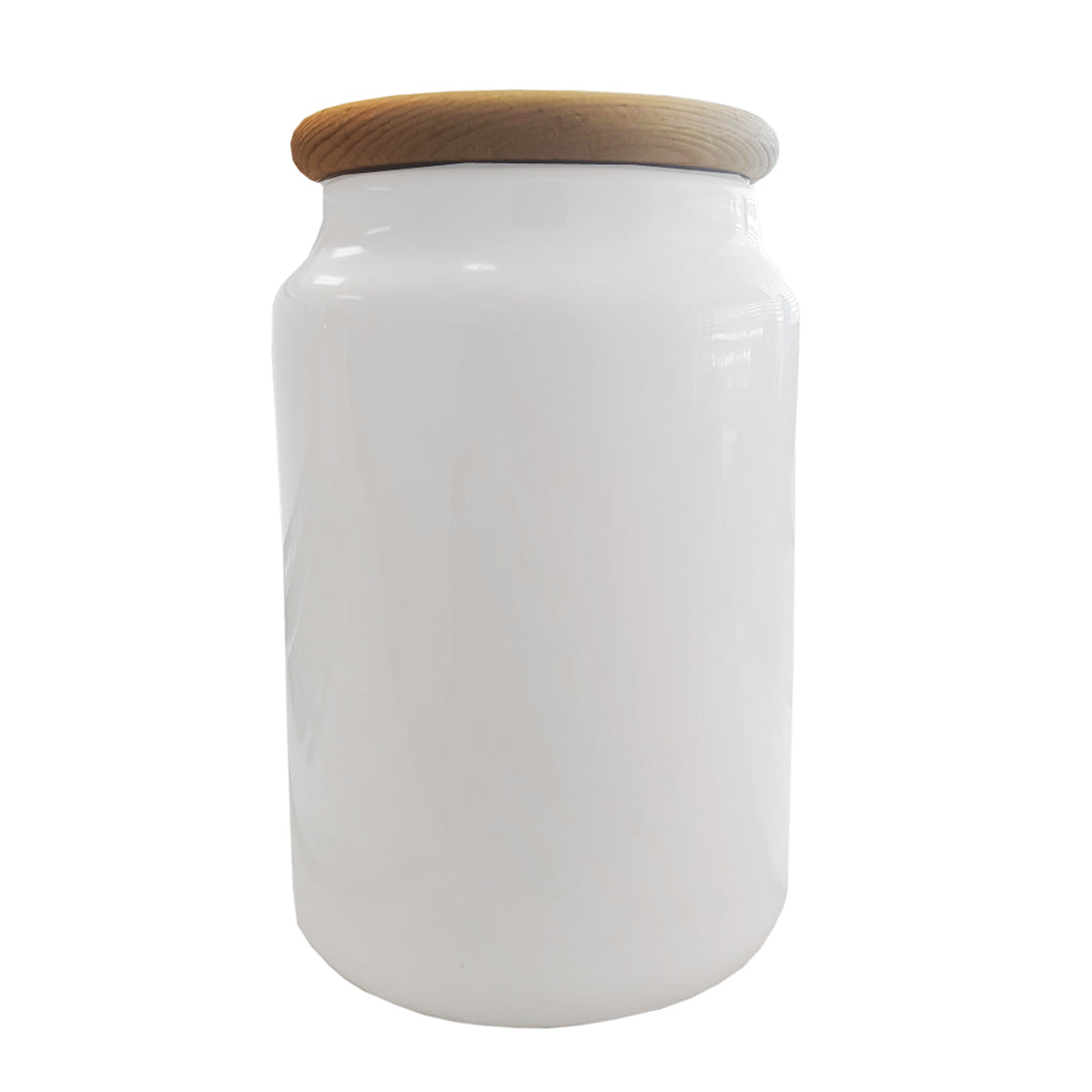 Cookie Jars - PACK OF 6 x Ceramic Cookie Jars with Wooden Lid - Longforte Trading Ltd