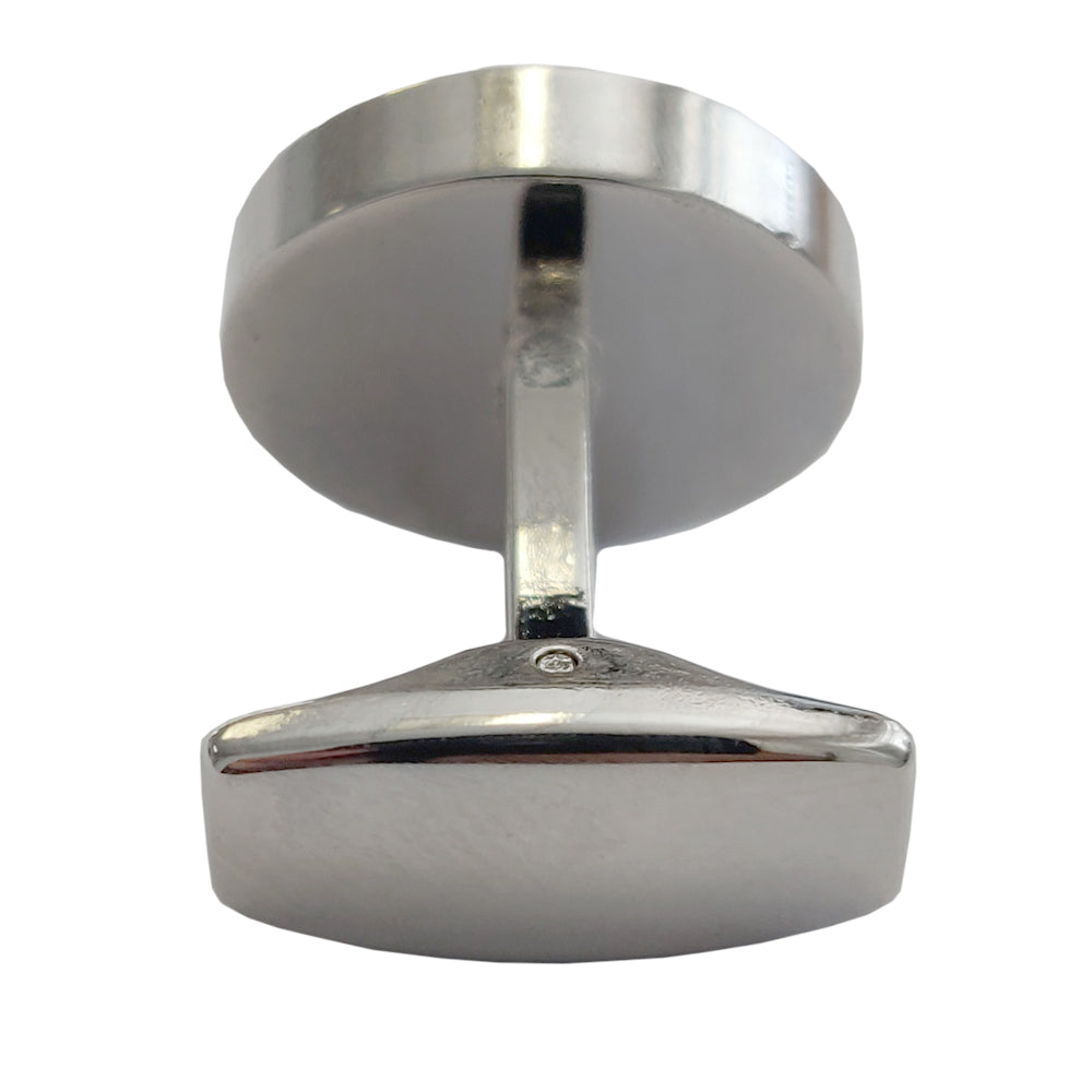 Cufflinks - PREMIER Range - Chrome - Round - Longforte Trading Ltd