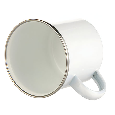 Mugs - Metal & Enamel Mugs - Box of 12 x 12oz White Ceramic Enamel Cup