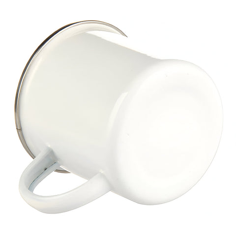 Tassen - Tassen aus Metall und Emaille - Schachtel mit 48 x 12oz weißen Emailletassen aus Keramik