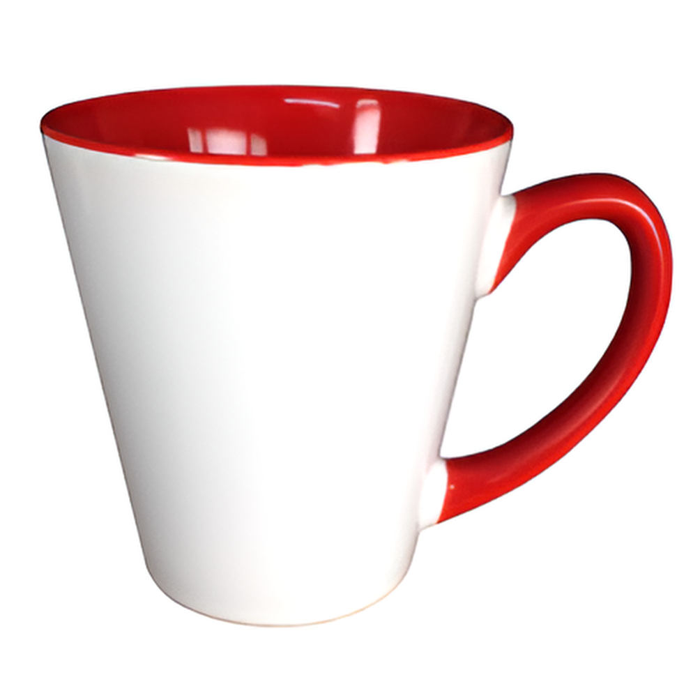 Mugs - Inner and Handle Coloured - 12oz Latte - Red