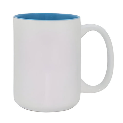 Mugs - 15oz - Two Tone Coloured Mugs - Light Blue