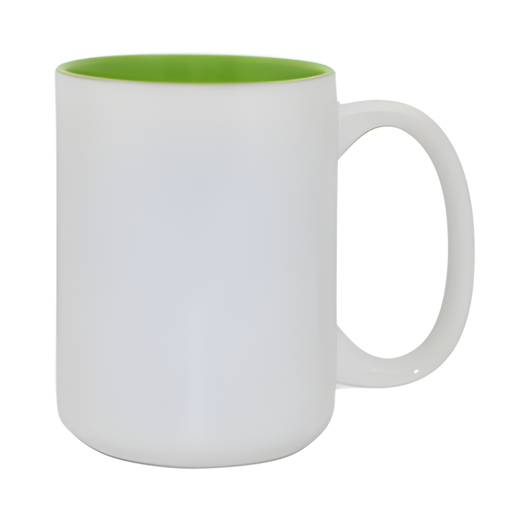 Mugs - 15oz - Two Tone Coloured Mugs - Light Green