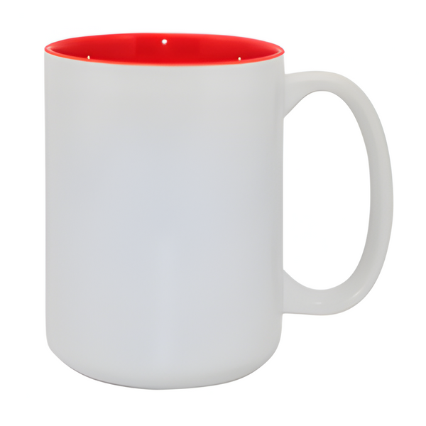 Mugs - 15oz - Two Tone Coloured Mugs - Red
