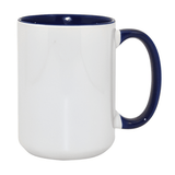 Dark Blue 15oz Inner & Handle Coloured Sublimation Mug, pack of 36