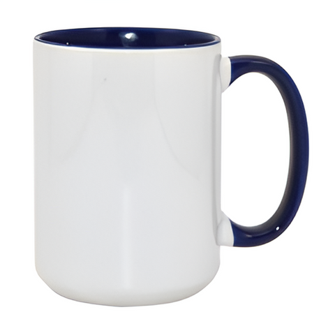 Mugs - 15oz - Inner and Handle Coloured - Dark Blue
