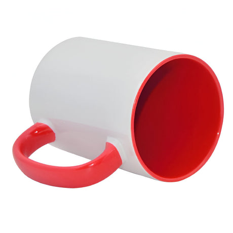 15oz Inner & Handle Coloured Sublimation Mug - Red - Pack of 36