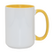 Mugs - 15oz - Inner and Handle Coloured - Yellow