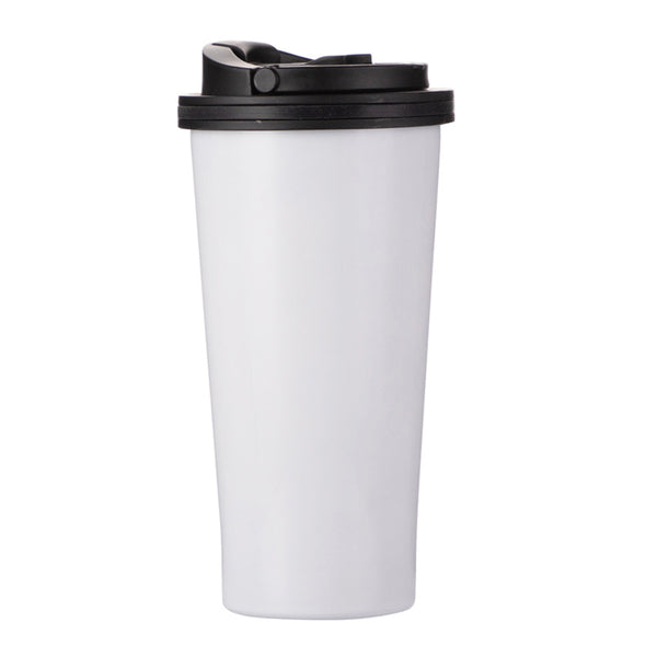 Mugs - STAINLESS STEEL - 16oz Tumbler with HANDLED Lid - WHITE