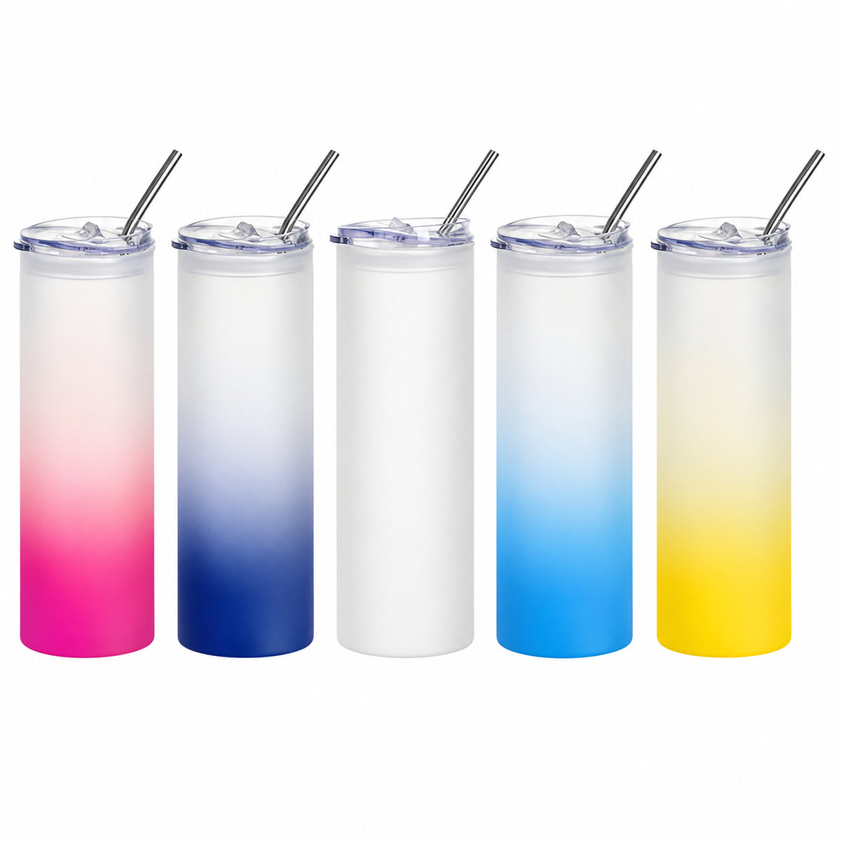 750ml Glass Sublimation Tumbler with Lid - (Frosted)