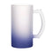 Mugs - GRADIENT - FROSTED - 16oz Glass 'Trigger' Stein - DARK BLUE