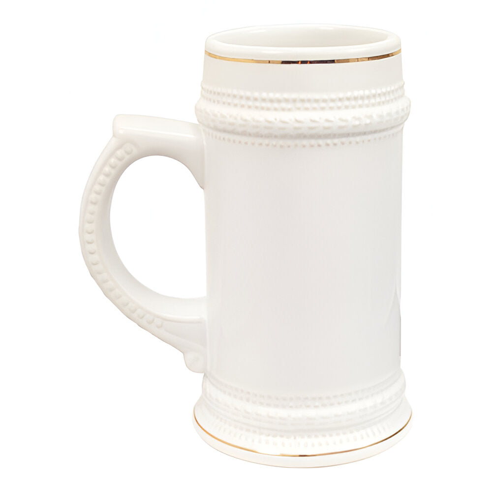 Mugs - Ceramic - 22oz GOLD RIM Beer Stein/ Mug