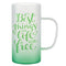 Mugs - Glass - FROSTED - Box of 2 x 22oz Slim Handle Beer Steins - GREEN