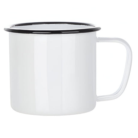 Mugs - Mugs en métal et émail - Boîte de 12 x 12oz Tasse en céramique émaillée blanche