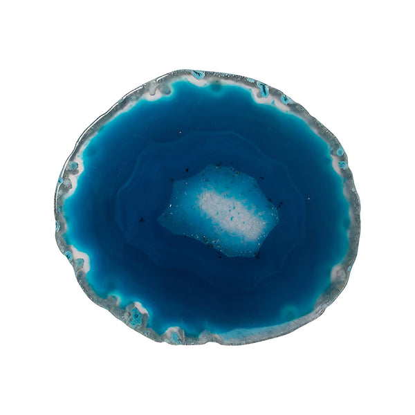 Engravables - Natural Agate - Coaster - Dark Blue