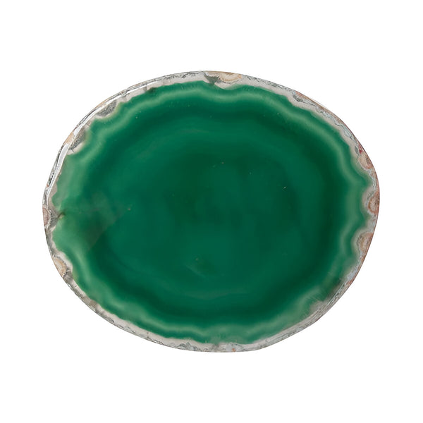 Engravables - Natural Agate - Coaster - Dark Green