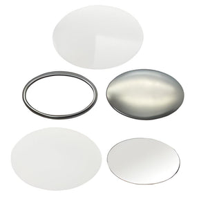 45mm x 65mm Oval Badge Making Components with Mirror Back, pack of 100
