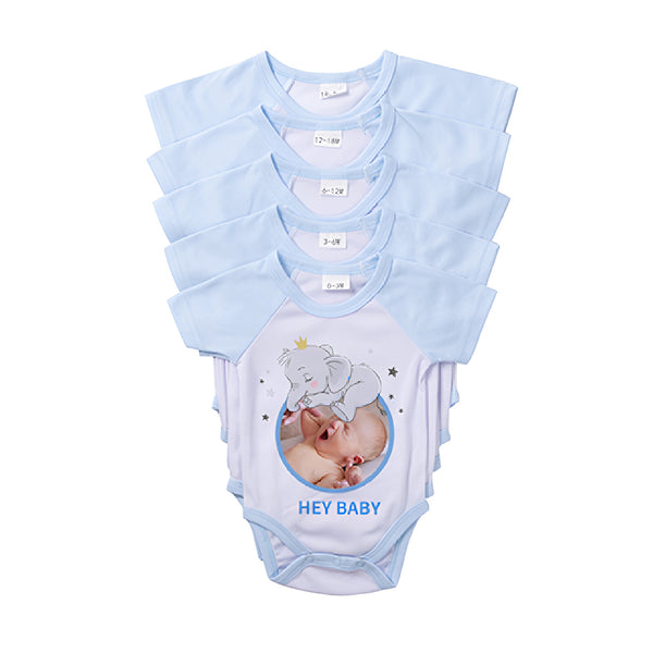 Apparel - Pack of 10 x Baby Grow - Short Sleeves - Raglan - LIGHT BLUE - Longforte Trading Ltd