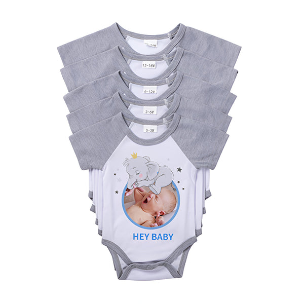 Apparel - Pack of 10 x  Baby Grow - Short Sleeves - Raglan - GREY