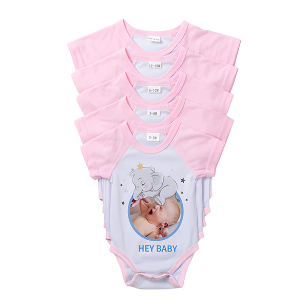 Apparel - Pack of 10 x Baby Grow - Short Sleeves - Raglan - Pink - Longforte Trading Ltd