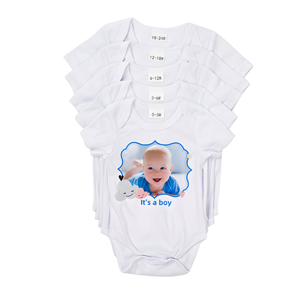 Apparel - Pack of 10 x Baby Grows - Short Sleeves - PLAIN WHITE