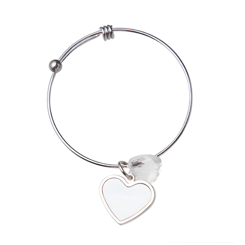 Jewellery - Bracelet - Adjustable Coiled Heart with Heart Charm