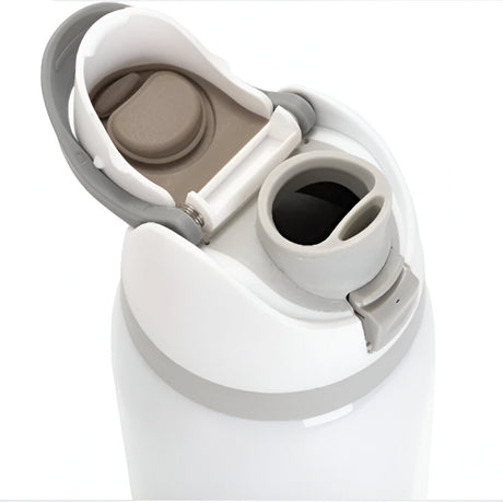 Bouteilles d'eau - Slim Inox - BLANC - Gobelet 600 ml avec paille