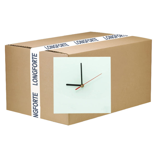 FULL CARTON - 24 x Glass Wall Clock - SQUARE - 20cm