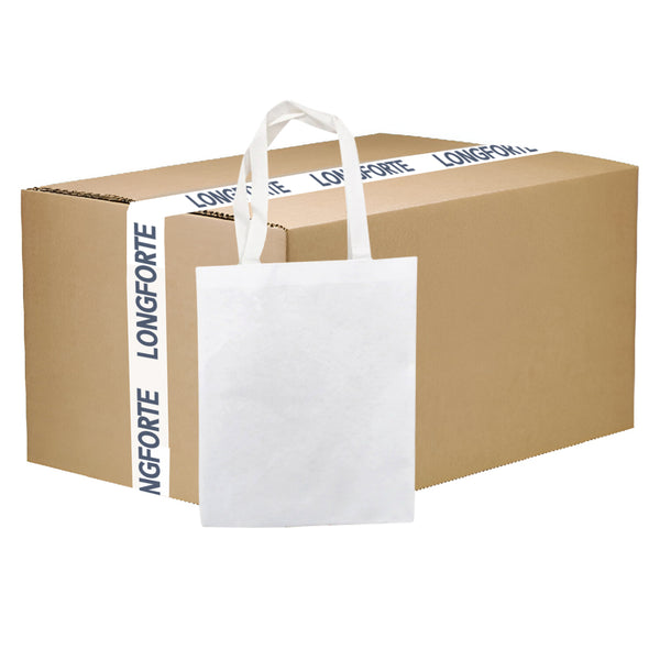 CARTON COMPLET - 100 x Tote Bags - Papier Fibre - 28cm x 35cm - Anses Courtes
