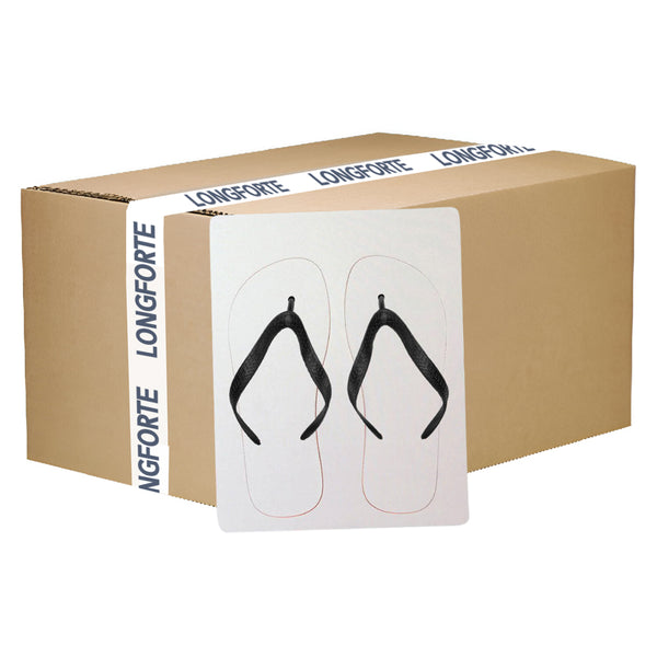 FULL CARTON - 20 x Flip Flops - Adult Size - Black Straps - Medium - Longforte Trading Ltd