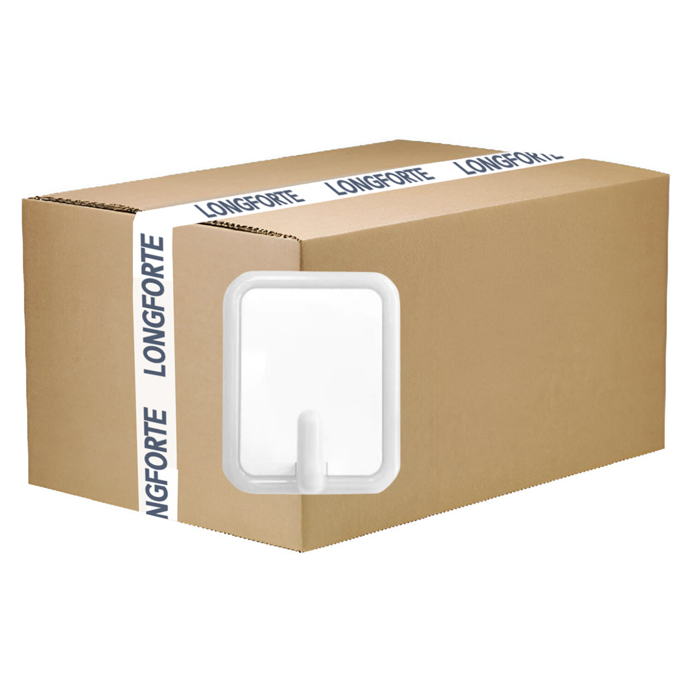 FULL CARTON - 100 x Self-Adhesive Kids Coat/ Bag Hooks - White - Longforte Trading Ltd