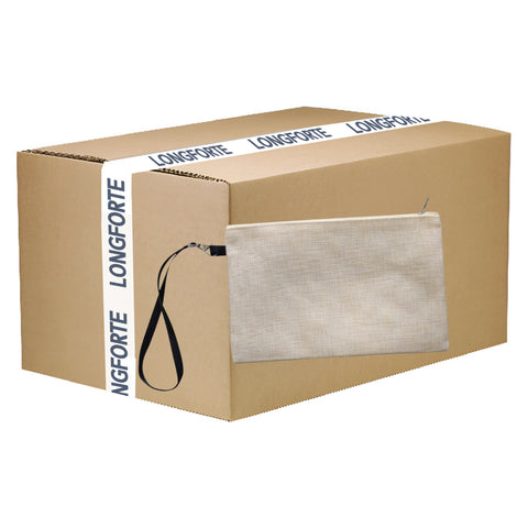 FULL CARTON - 50 x Make Up Bags WITH STRAP - Linen - 15cm x 24cm