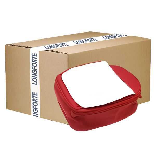 FULL CARTON - 20 x Lunch Bags with Detachable Flap - Red - Longforte Trading Ltd