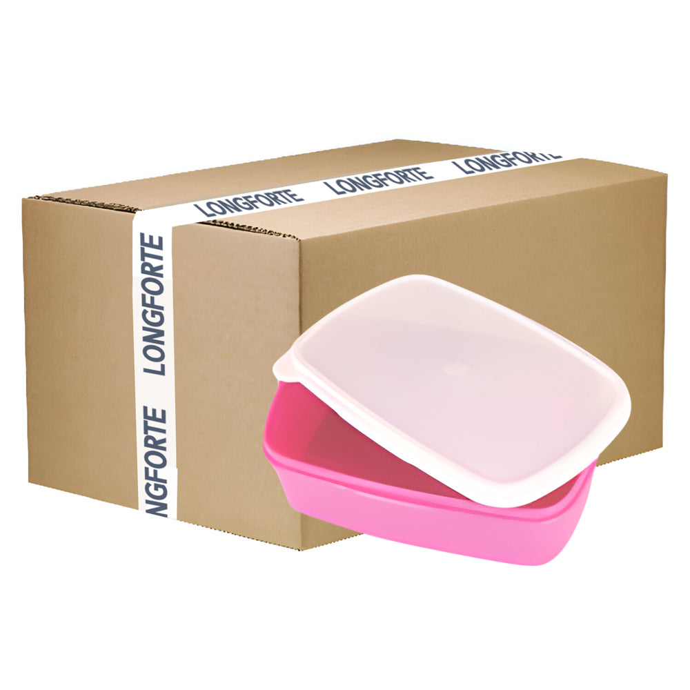 FULL CARTON - 48 x Small Plastic Lunch Boxes - Pink