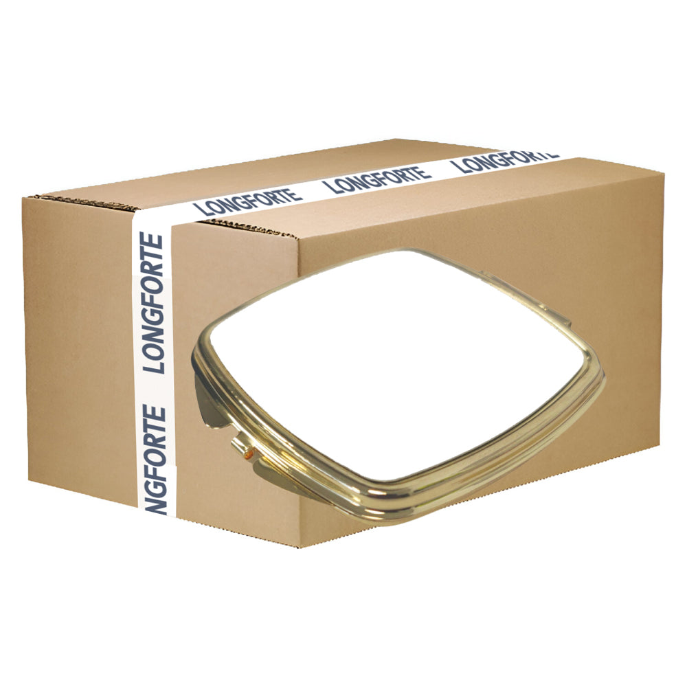 VOLLER KARTON - 200 x Kompaktspiegel - Deluxe CLASSIC GOLD - Gebogenes Quadrat 